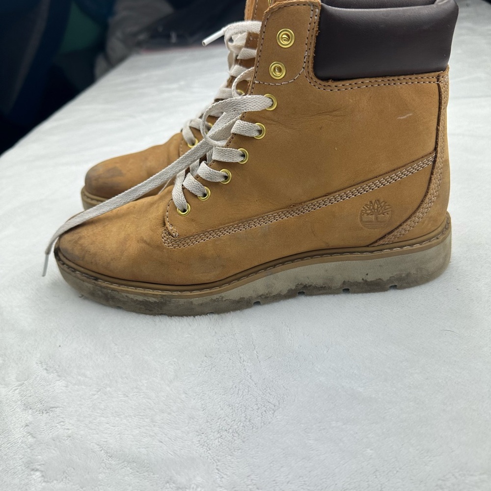 Timberland Tan Leather Boots women’s size 8 - Picture 2 of 5